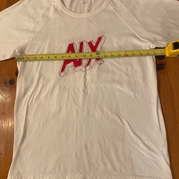 Armani Exchange Large Icon Logo Short-Sleeve Tee Red Material Sown for Letters - Picture 9 of 11